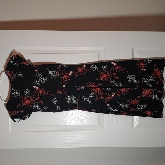 Speechless Black Pink Floral Print Faux Wrap V Neck Dress Size S - Picture 5 of 8